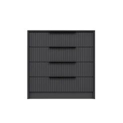 Cassettiere > Dmora Cassettiera 4 Cassetti Apertura Scorrevole 90x47x100h cm, Chiusura Scorrevole - Lierna Nero Antracite
