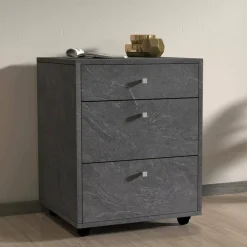 Salotto|Camera Da Letto > Dmora Cassettiera piccola ardesia 47x61h cm - Asgabat Grigio Ardesia