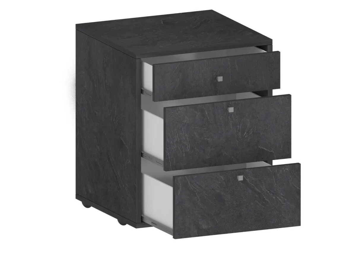 Salotto|Camera Da Letto > Dmora Cassettiera piccola ardesia 47x61h cm - Asgabat Grigio Ardesia