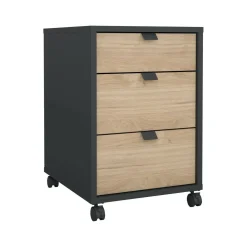 Cassettiere > Dmora Cassettiera piccola rovere e grigia 48x60h cm - Agazzino Grigio, Marrone Rovere