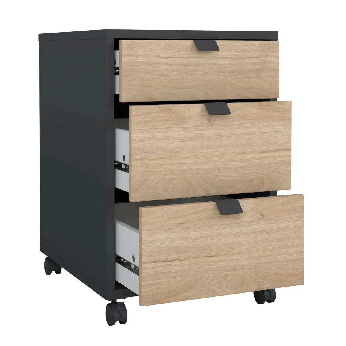 Cassettiere > Dmora Cassettiera piccola rovere e grigia 48x60h cm - Agazzino Grigio, Marrone Rovere
