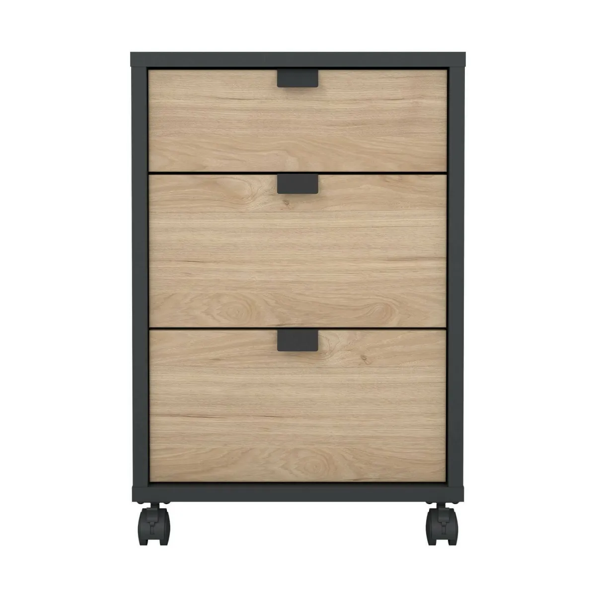 Cassettiere > Dmora Cassettiera piccola rovere e grigia 48x60h cm - Agazzino Grigio, Marrone Rovere