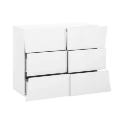 Salotto|Camera Da Letto > Dmora Cassettiera salvaspazio bianca lucida 111x82h cm - Albelaziz Bianco Lucido