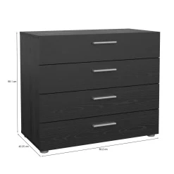 Cassettiera salvaspazio nera 80x68h cm - Arwen
