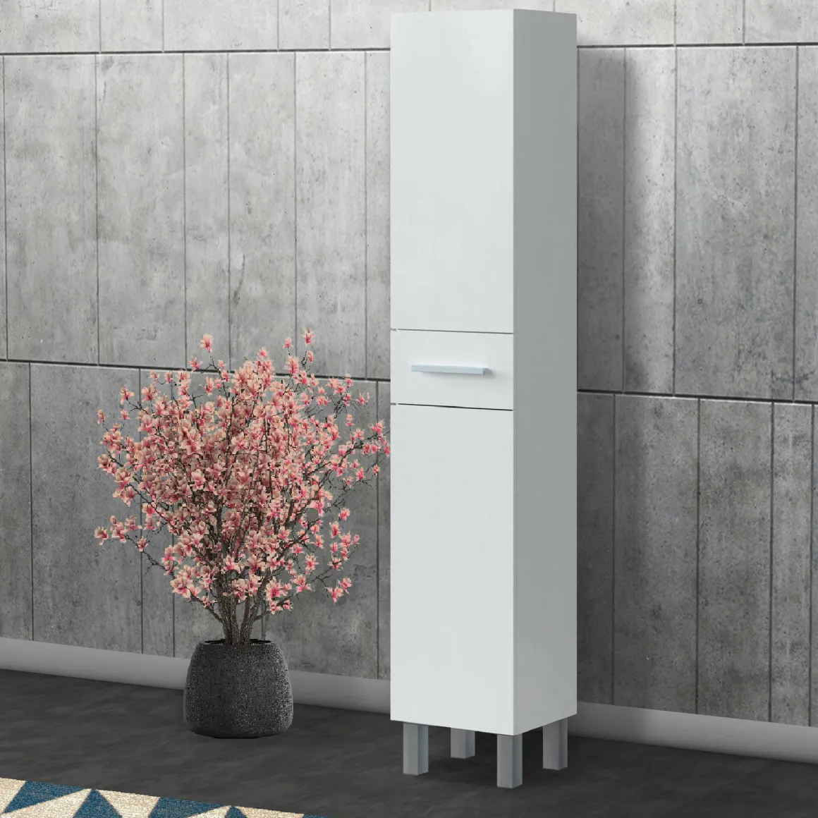 Colonna 2 ante minimal 35x182h cm bianco lucido - Alka