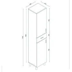 Mobili Colonna > Dmora Colonna 2 ante 35x179h cm - Giuda Bianco