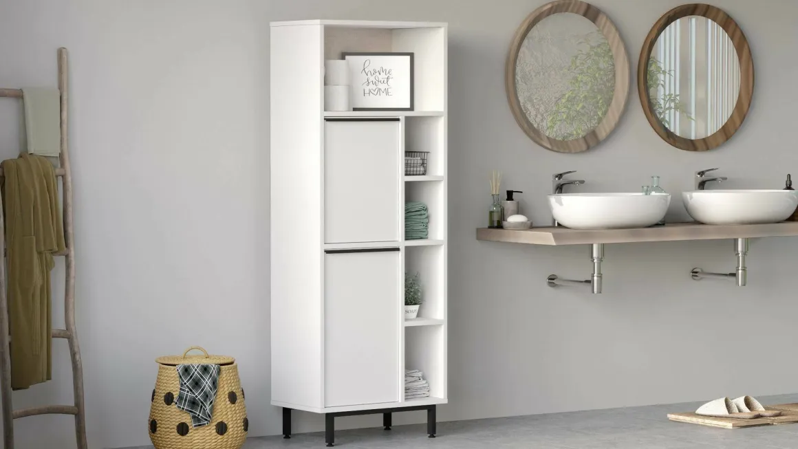 Colonna 2 ante 160x45h cm bianco - Merbok
