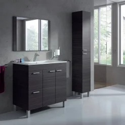 Bagno|Lavanderia > Dmora Colonna 2 ante 30x182h cm - Ark Grigio Cenere