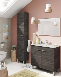 Bagno|Lavanderia > Dmora Colonna 2 ante 30x182h cm - Ark Grigio Cenere