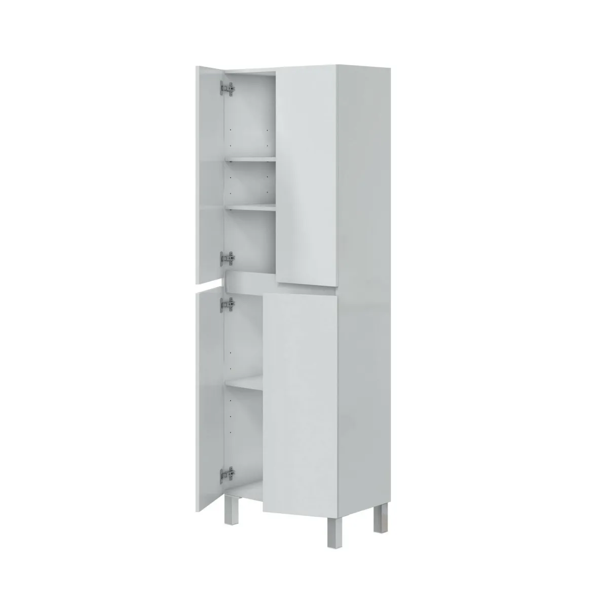 Mobili Colonna > Dmora Colonna lavanderia 4 ante 60x182h cm - Fabian Bianco Lucido