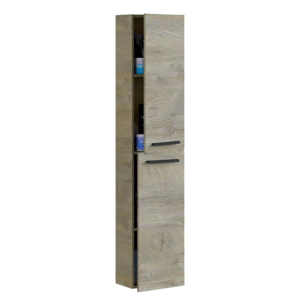 Mobili Colonna|Bagno > Dmora Colonna sospesa bagno 2 ante 30x150h cm rovere - Notte Marrone Quercia