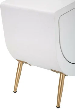 Comodino 1 anta bianco e oro 50x32x50h cm - Suze
