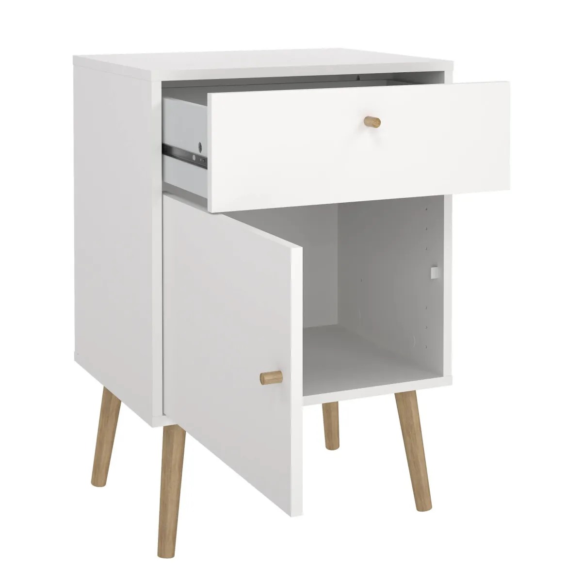 Comodini > Dmora Comodino 1 anta 50x39x72h cm - Antenati Bianco