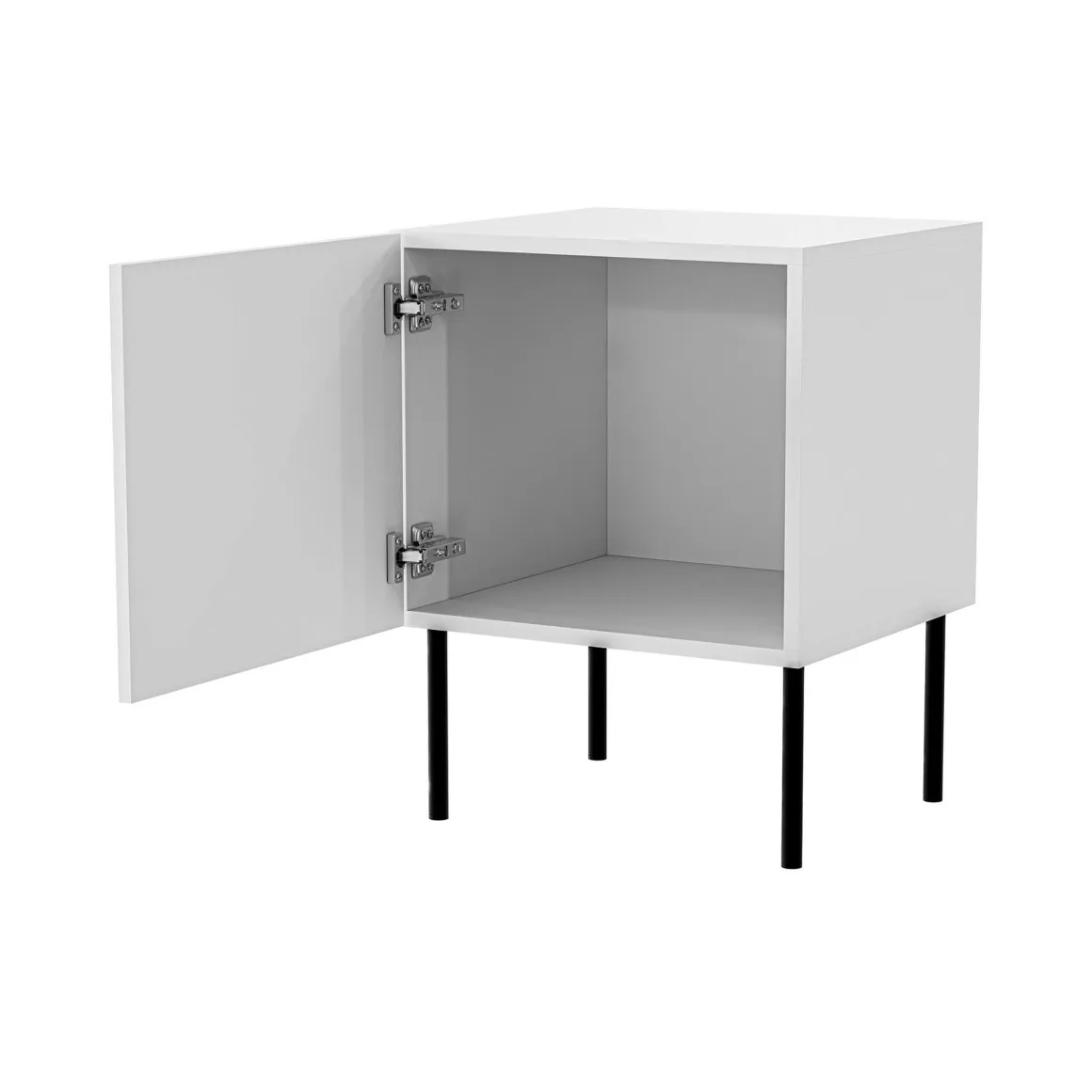 Comodino 1 anta bianco 45x39x59h cm - Set di 2 comodini Crecchio