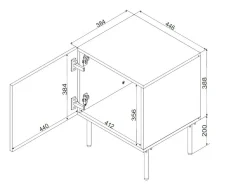 Comodini > Dmora Comodino 1 anta 47x40x44h cm - Set di 2 comodini Revo Nero