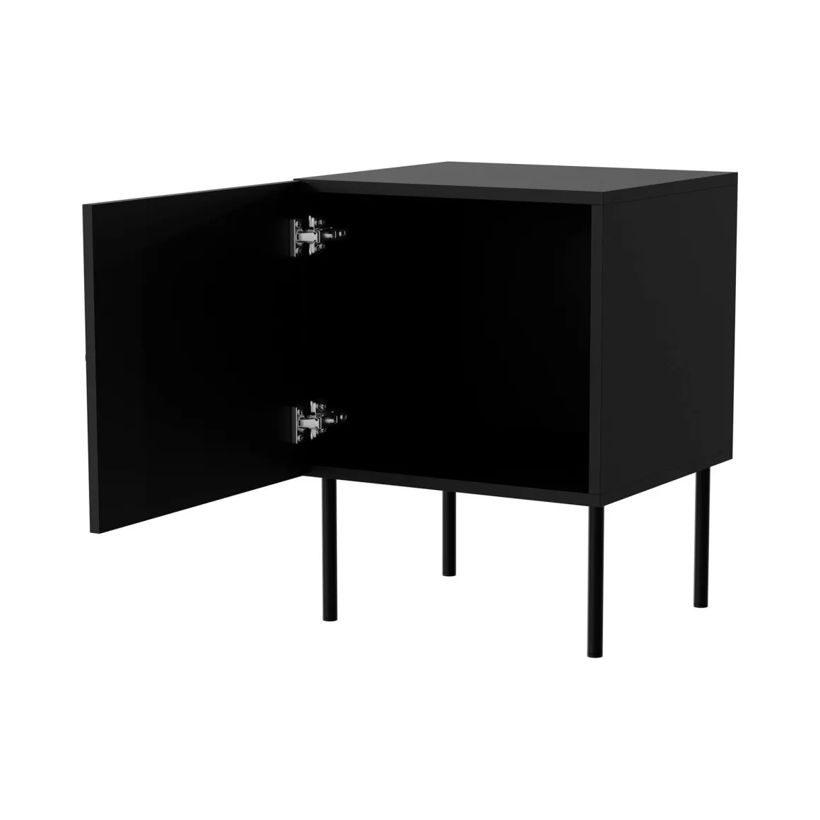Comodini > Dmora Comodino 1 anta 47x40x44h cm - Set di 2 comodini Revo Nero