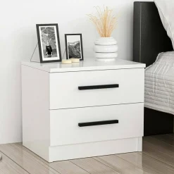 Comodino basso bianco 50x47x40h cm - Iune
