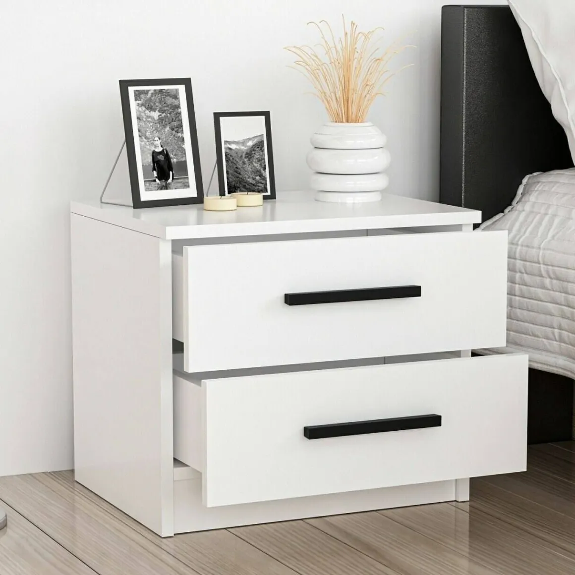 Comodino basso bianco 50x47x40h cm - Iune