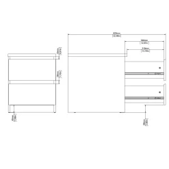 Comodini > Dmora Comodino 2 Cassetti un Ripiano 54x40x56h cm, Apertura Scorrevole - Gasalisa Beige