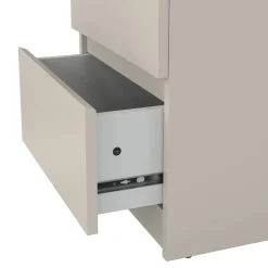 Comodini > Dmora Comodino 2 Cassetti un Ripiano 54x40x56h cm, Apertura Scorrevole - Gasalisa Beige