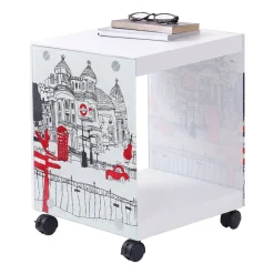 Comodino Bianco Colore Ripiano Bianco 38x34x46h cm, - Vacri