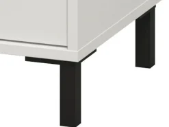Comodini > Dmora Comodino Bianco Nero un Ripiano 2 Cassetti 48x40x55h cm, Apertura Scorrevole - Combatte Nero, Bianco