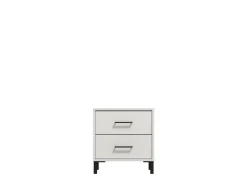 Comodini > Dmora Comodino Bianco Nero un Ripiano 2 Cassetti 48x40x55h cm, Apertura Scorrevole - Combatte Nero, Bianco
