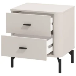 Comodini > Dmora Comodino Bianco Nero un Ripiano 3 Cassetti 45x40x63h cm, Apertura Scorrevole - Talana Nero, Bianco