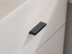 Comodino Bianco Nero un Ripiano 2 Cassetti 51.5x40x56h cm, Apertura Scorrevole - Salara
