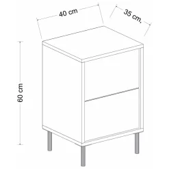 Comodini > Dmora Comodino Bianco oro un Ripiano Apertura Battente 40x35x60h cm, Un'anta - Vestone Oro, Bianco