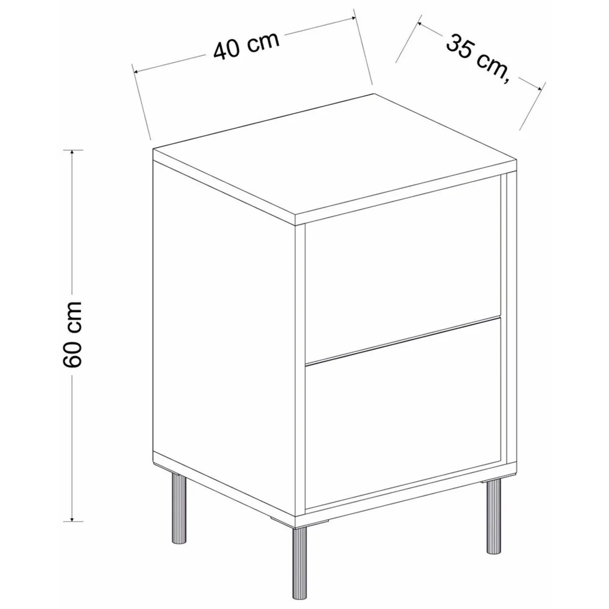 Comodini > Dmora Comodino Bianco oro un Ripiano Apertura Battente 40x35x60h cm, Un'anta - Vestone Oro, Bianco