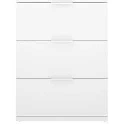 Comodino Bianco un Ripiano 3 Cassetti 34x42x57h cm, Apertura Scorrevole - Sturgis