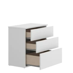Comodino 3 cassetti bianco 52x34x58h cm - Arnold