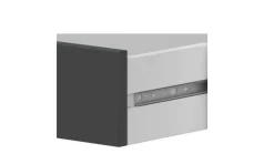 Comodini|Camera Da Letto > Dmora Comodino 3 cassetti legno e antracite 160x40x60h cm - Allan Nero Antracite, Marrone Rovere Nodi