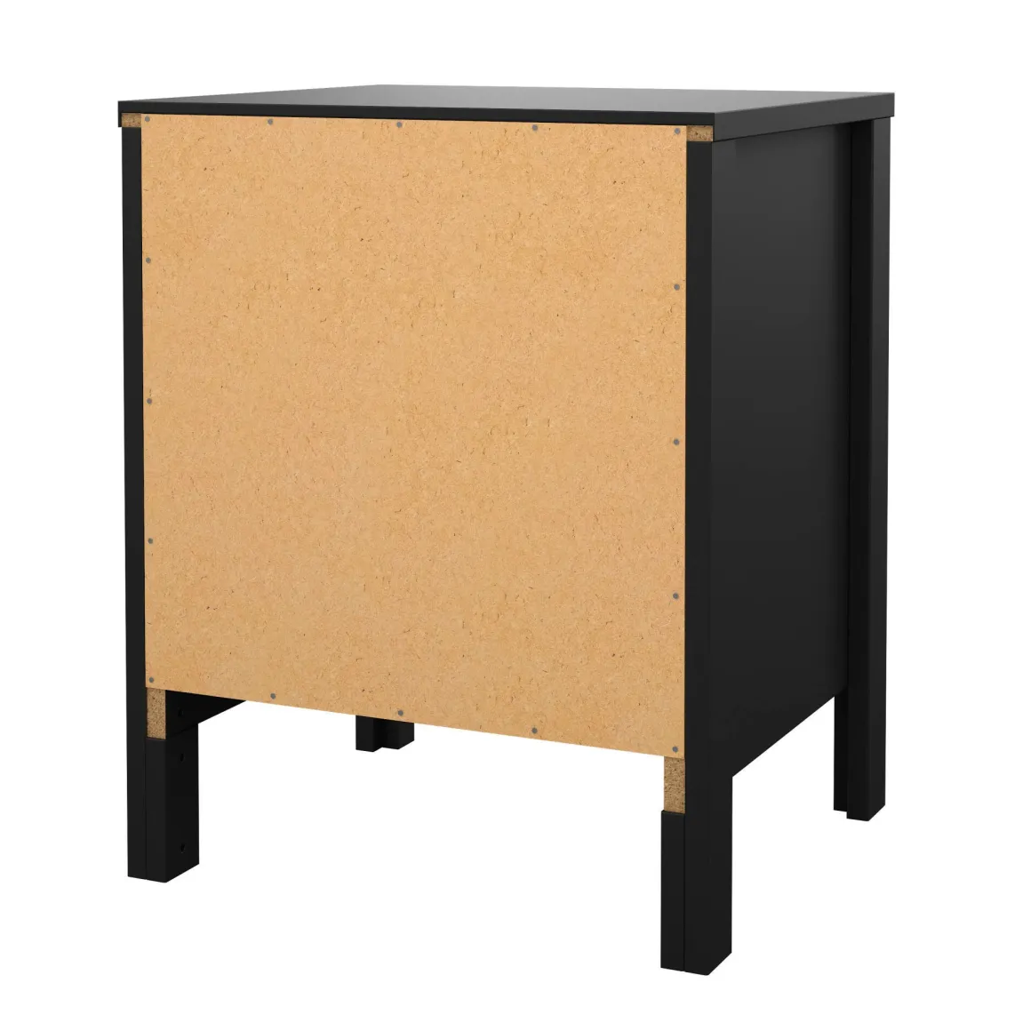 Comodino 2 cassetti nero 43x38x54h cm - Fred