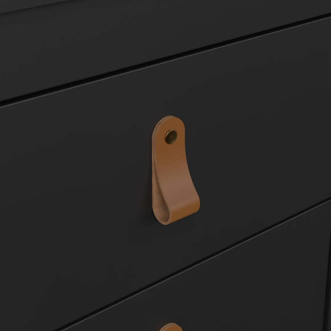 Comodino 2 cassetti nero 43x38x54h cm - Fred