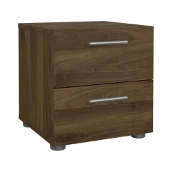 Comodini > Dmora Comodino 2 cassetti noce 40x40x42h cm - Apolla Marrone Noce