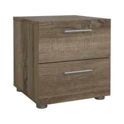 Comodino 2 cassetti rovere 40x40x42h cm - Apolla