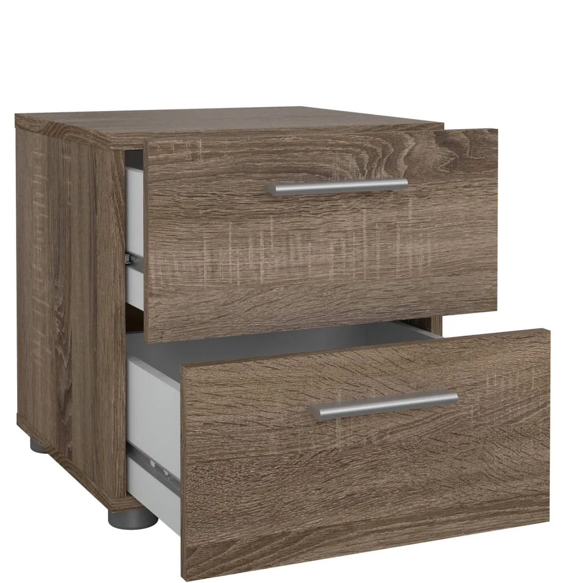 Comodino 2 cassetti rovere 40x40x42h cm - Apolla