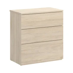 Comodino 3 cassetti rovere 52x34x58h cm - Arnold