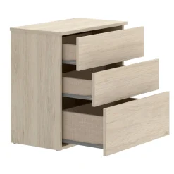 Comodino 3 cassetti rovere 52x34x58h cm - Arnold
