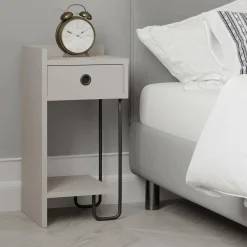 Comodini > Dmora Comodino 1 cassetto 40x40x49h cm - Solantra Beige