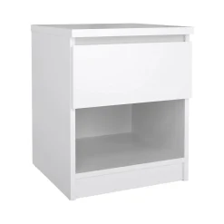 Comodino 1 cassetto bianco lucido 40x40x49h cm - Scolastica
