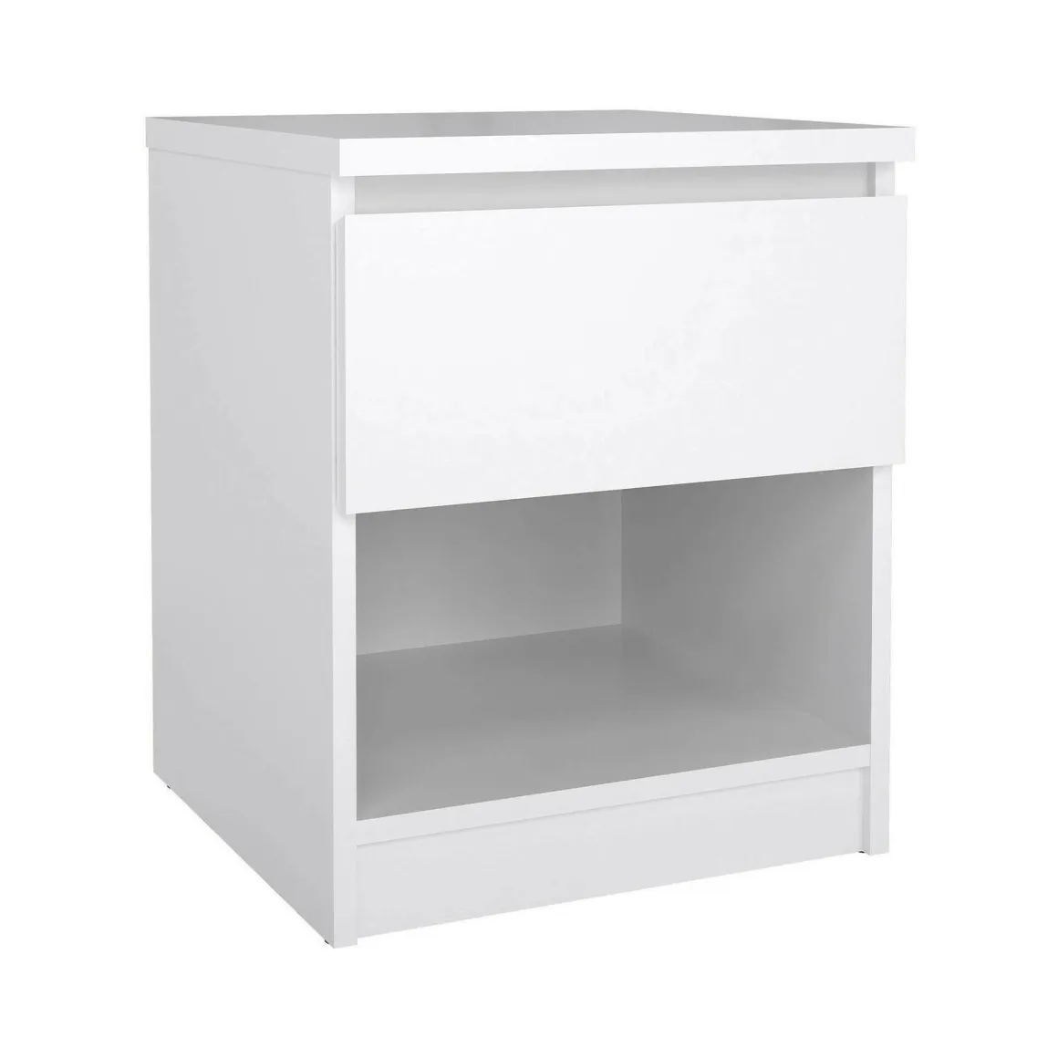 Comodino 1 cassetto bianco lucido 40x40x49h cm - Scolastica