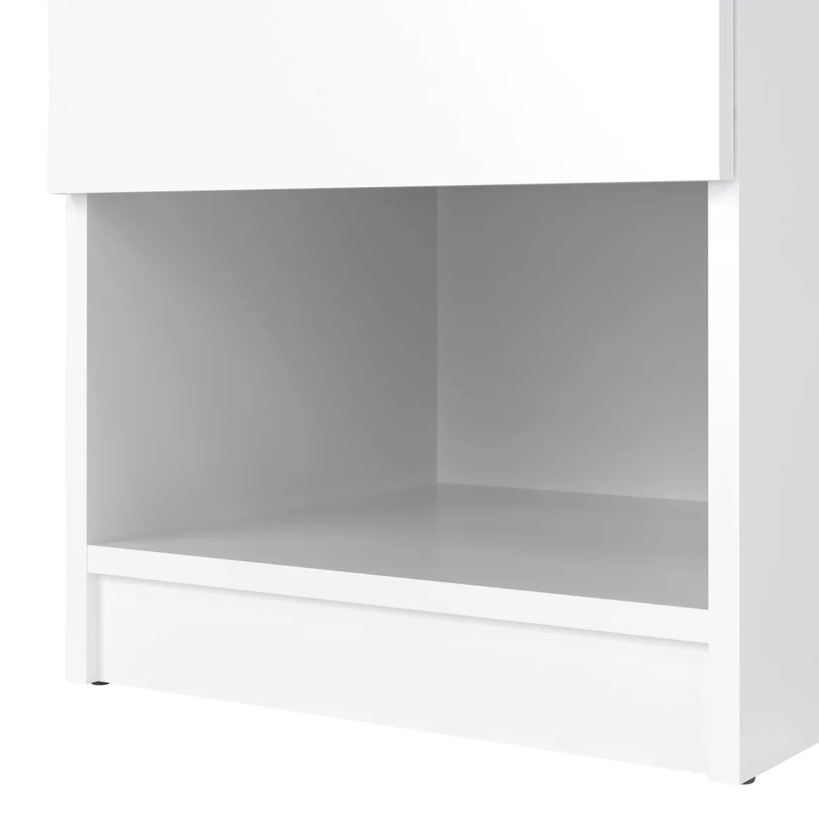 Comodino 1 cassetto bianco lucido 40x40x49h cm - Scolastica