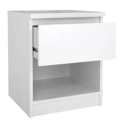 Comodino 1 cassetto bianco lucido 40x40x49h cm - Scolastica