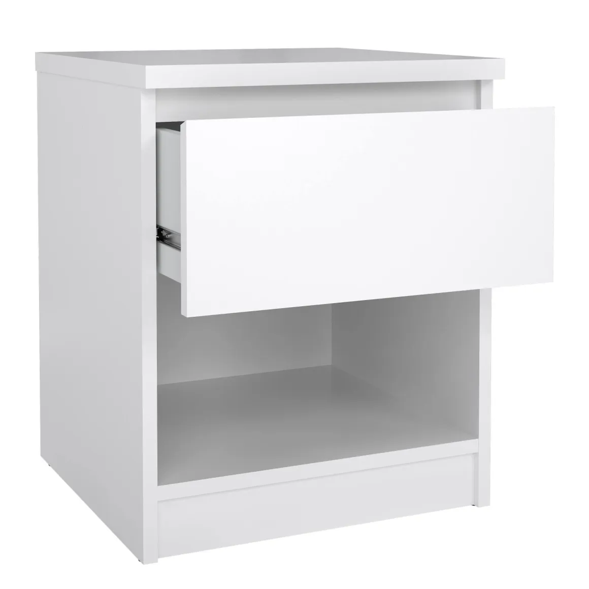 Comodino 1 cassetto bianco lucido 40x40x49h cm - Scolastica