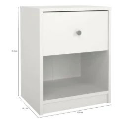 Comodini > Dmora Comodino 1 cassetto 37x35x47h cm - Giustina Bianco