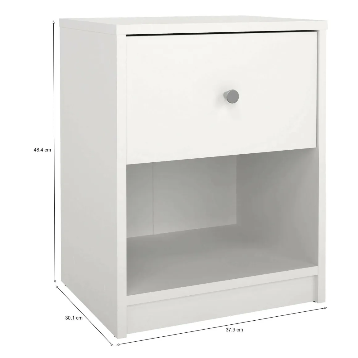 Comodini > Dmora Comodino 1 cassetto 37x35x47h cm - Giustina Bianco