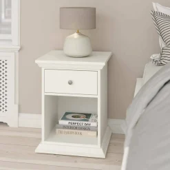 Comodino 1 cassetto bianco 47x43x63h cm - Pascal